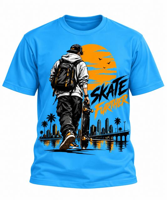 Skate Fighter Blue - Unisex AOP Oversized Tee