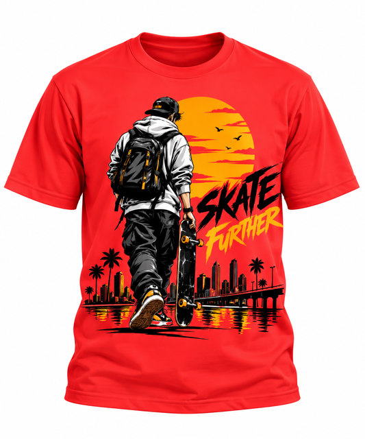 Skate Fighter Orange - Unisex AOP Oversized Tee